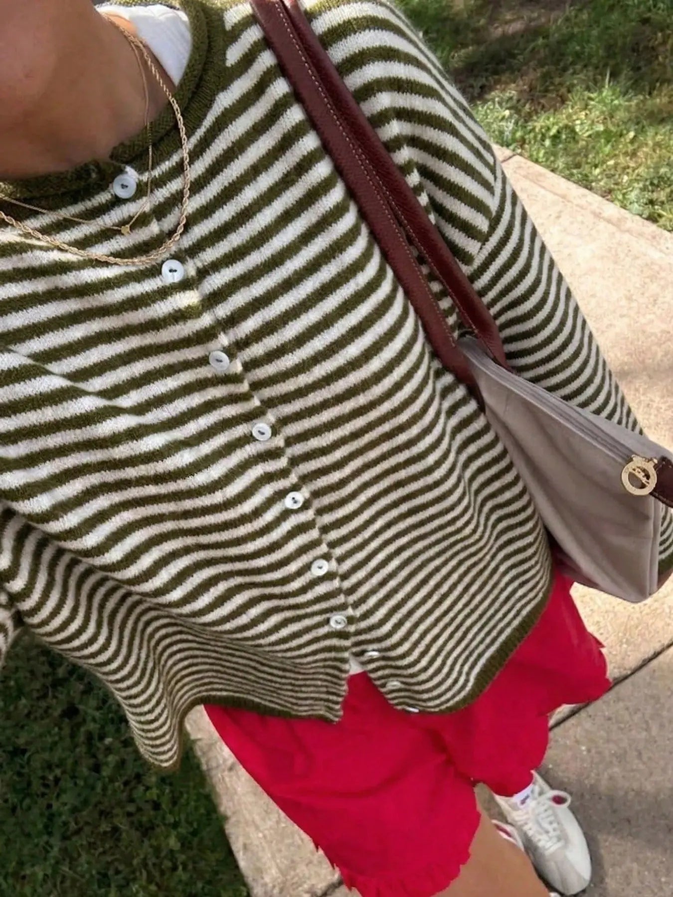 Striped Loose Knit Cardigan, Long‑Sleeve Sweater for Fall & Winter