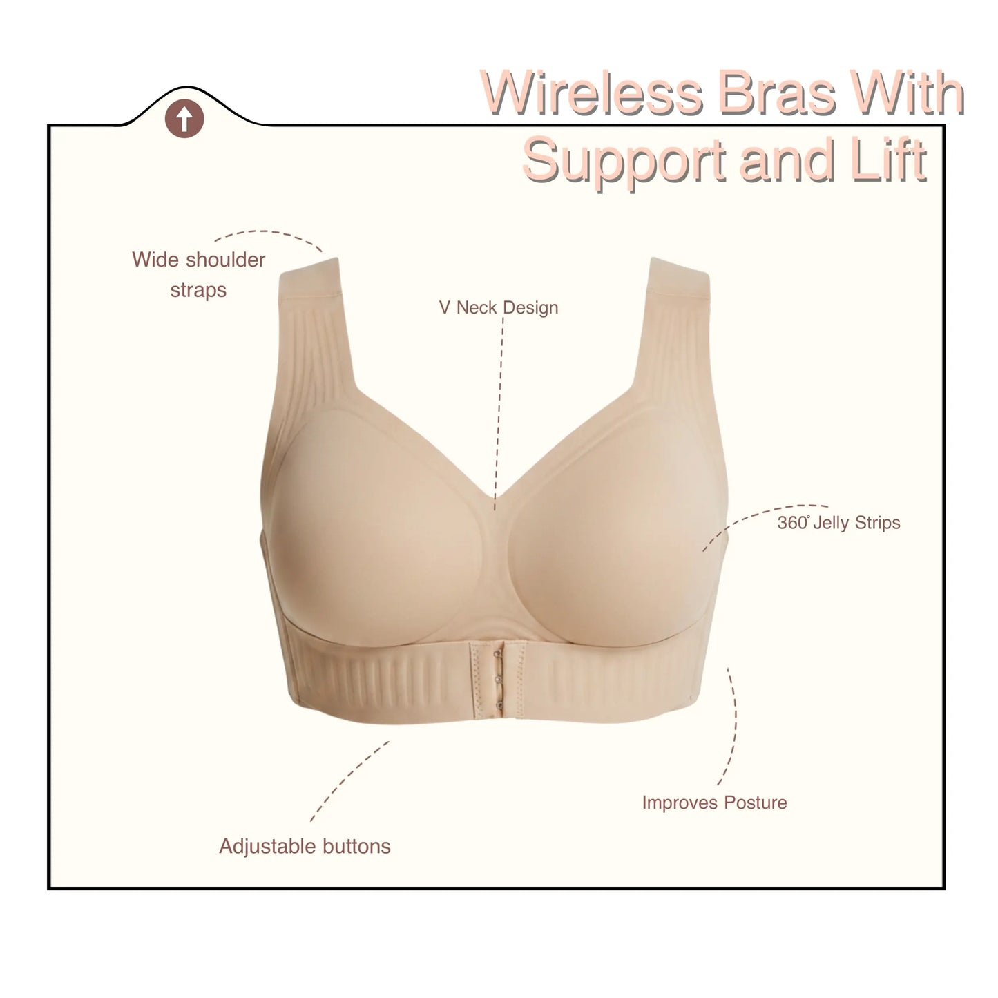 Wireless Breathable Mesh Workout Bra, Removable Pads Push‑Up Jelly Bra