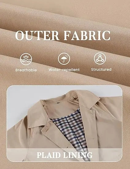 Timeless lapel collar brings the classic trench‑coat aesthetic for casual‑chic daily styling.