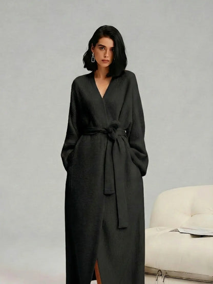 Soft Double‑Sided Fleece Robe, Warm Flannel Loungewear for Fall & Winter