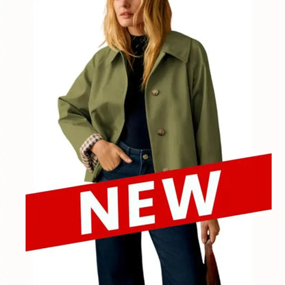 Timeless lapel collar brings the classic trench‑coat aesthetic for casual‑chic daily styling.